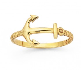 9ct+Anchor+Ring