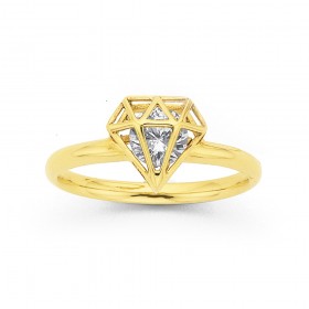 9ct+Cubic+Zirconia+Ring