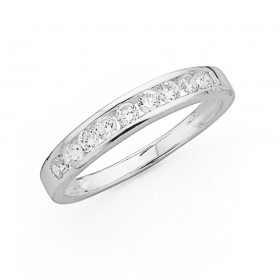 Sterling+Silver+Cubic+Zirconia+Channel+Set+Ring