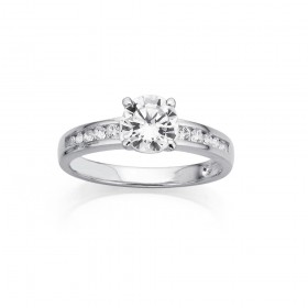 Sterling+Silver+Cubic+Zirconia+Ring