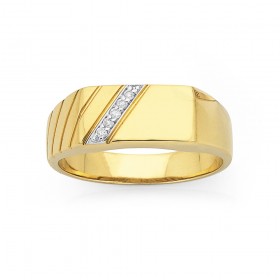 9ct+Gents+Diamond+Ring