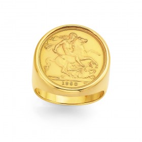 9ct-Gents-Full-Sovereign-Ring on sale