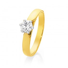 18ct+Diamond+Solitaire+.50ct+Ring