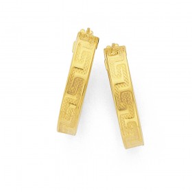9ct-Medium-Wide-Greek-Key-Hoops-15mm on sale