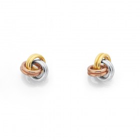 9ct-Tri-Tone-Love-Knot-Studs on sale