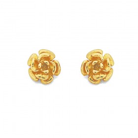 9ct+Rose+Flower+Studs