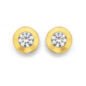 9ct+Cubic+Zirconia+Earrings