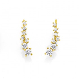 9ct+Cubic+Zirconia+Ear+Climbers