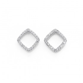 9ct-Diamond-Square-Studs on sale