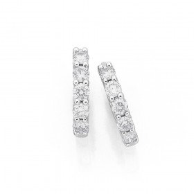 9ct-White-Gold-Diamond-Huggies-Total-Diamond-Weight50ct on sale