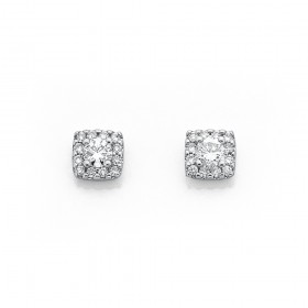 9ct-White-Gold-Halo-Diamond-Studs-Total-Diamond-Weight25ct on sale