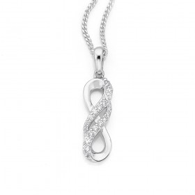 Sterling+Silver+Cubic+Zirconia+Infinity+Pendant