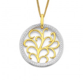 9ct-Two-Tone-Tree-Pendant on sale