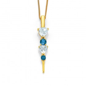 9ct-Shades-of-Blue-Topaz-Diamond-Pendant on sale