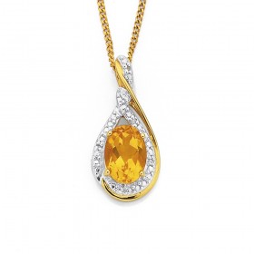 9ct+Citrine+Pendant