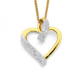 9ct-Diamond-Set-Heart-Pendant on sale