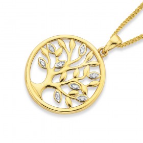 9ct%2C+Diamond+Set+Leaves+Pendant