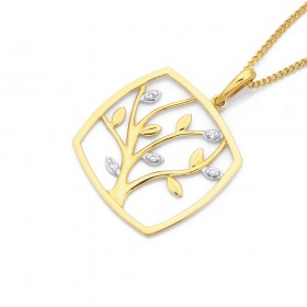 9ct-Diamond-Set-Tree-of-Life-Pendant on sale