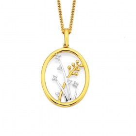 9ct-Two-Tone-Flower-Pendant on sale