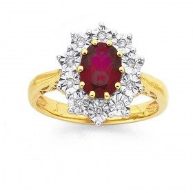 9ct+Created+Ruby+%26amp%3B+Diamond+Oval+Ring