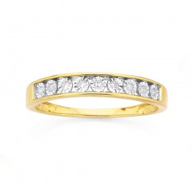 9ct+Gold%2C+Diamond+Set+Ring