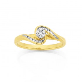 9ct-Diamond-Cluster-Ring on sale