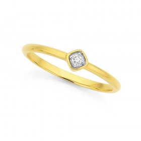 9ct%2C+Diamond+Ring+In+Square+Setting