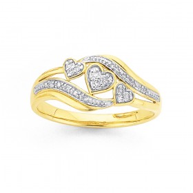 9ct+Gold+Diamond+Ring