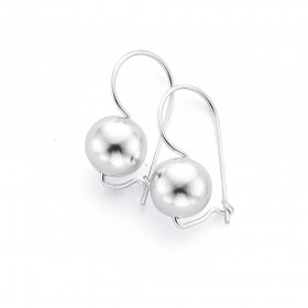 10mm+Euroball+Earrings+in+Sterling+Silver