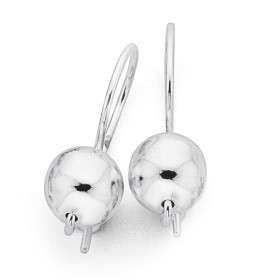 8mm+Euroball+Earrings+Sterling+Silver