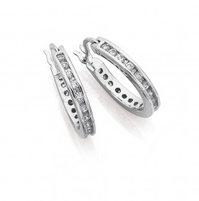 Sterling-Silver-16mm-Channel-Set-Cubic-Zirconia-Hoop-Earrings on sale