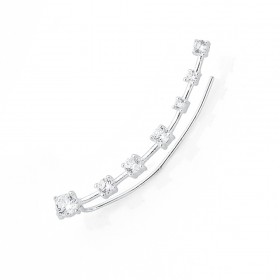 Sterling+Silver+Cubic+Zirconia+Single+Ear+Climber