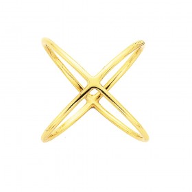 9ct+Crossed+Bands+Ring