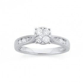 9ct+White+Gold%2C+Diamond+Cluster+Ring+Total+Diamond+Weight%3D.50ct