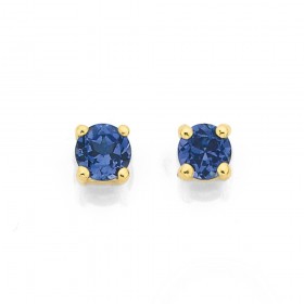 9ct+Created+Sapphire+Studs