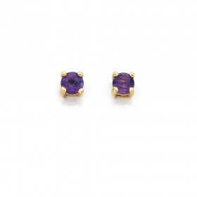 9ct+Amethyst+Studs