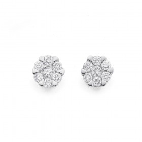 9ct-White-Gold-Diamond-Studs-Total-Diamond-Weight25ct on sale