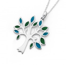 Silver+Blue+%26amp%3B+Green+Resin+Tree+of+Life+Pendant