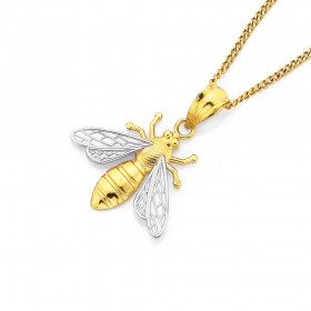 9ct+Two+Tone+Bee+Pendant