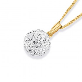 9ct%2C+Crystal+10mm+Ball+Pendant