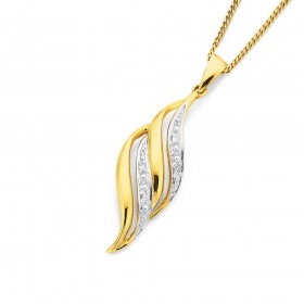 9ct%2C+Diamond+Swirl+Pendant