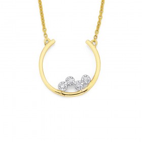 9ct+Horseshoe+with+Diamond+Necklet