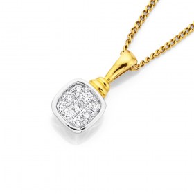 9ct+Gold%2C+Diamond+Set+Pendant