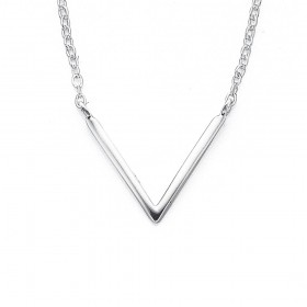 Sterling+Silver++V+-Shape+Necklet