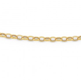 9ct+45cm+Oval+Belcher+Chain