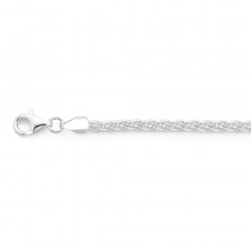20cm+Wheat+Chain+Bracelet+in+Sterling+Silver