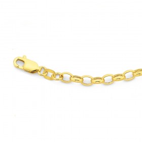 9ct-19cm-Hollow-Oval-Belcher-Bracelet on sale