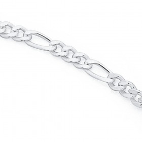 Sterling+Silver+50cm+3%2B1+Figaro+Chain