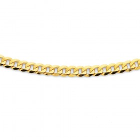 9ct+45cm+Bevelled+Cuban+Link+Chain