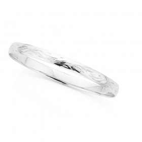 Sterling-Silver-Solid-Engraved-Bangle-65mm on sale